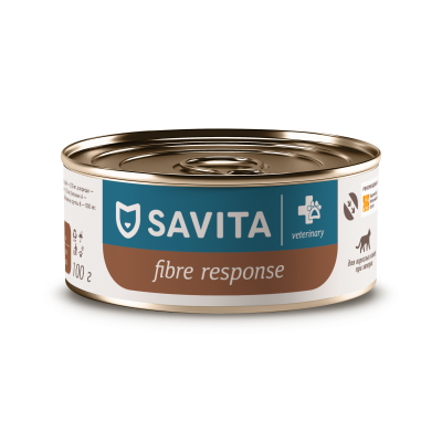 Savita Vet Gastrointestinal Fibre Response - Ветеринарный диетический влажный корм для взрослых кошек при запорах, 100 г Savita Vet Gastrointestinal Fibre Response - Ветеринарный диетический влажный корм для взрослых кошек при запорах, 100 г