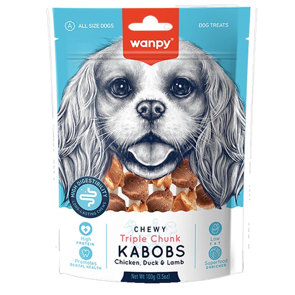 Wanpy Dog - Лакомство для собак «мясные шашлычки на жевательной шпажке» 100 г