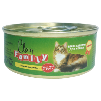 Clan Family - Консервы для кошек паштет из курицы №22 100г