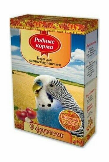 Родные Корма - Корм для волнистых попугаев с фруктами 500г