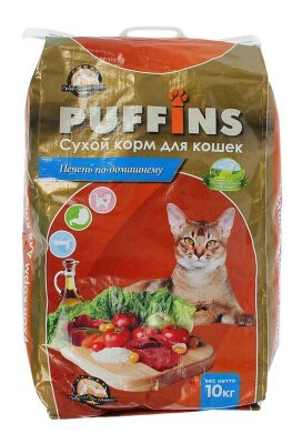 Puffins - Печень по-домашнему - сухой корм для кошек Puffins - Печень по-домашнему - сухой корм для кошек