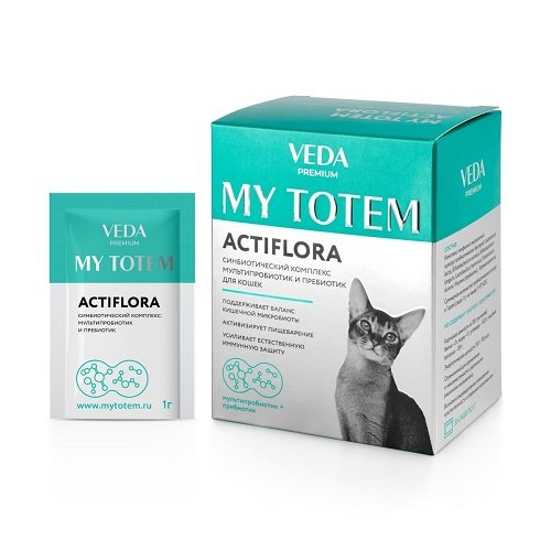 VEDA MY TOTEM ACTIFLORA - Синбиотический комплекс для кошек, 30 саше по 1 г