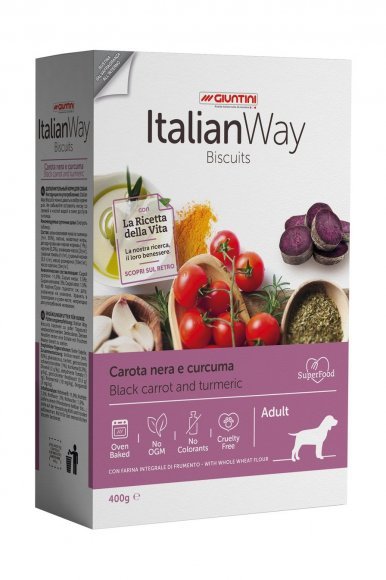 Italian Way печенье для собак Черная морковь и куркума 400 г
