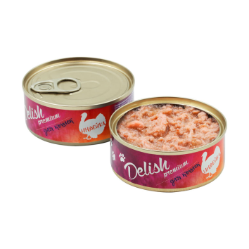 Delish - Влажный корм для взрослых кошек с индейкой, 100гр