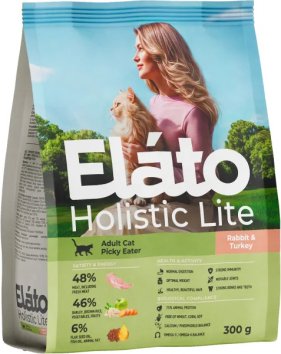 Elato Holistic Lite Adult Cat Picky Eater - Сухой корм для взрослых привередливых кошек, с кроликом и индейкой