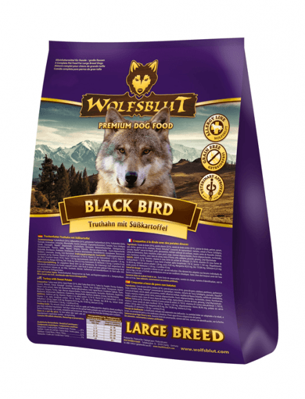 Wolfsblut Black Bird Large Breed - Сухой корм для собак крупных пород, с Индейкой и Сладким Картофелем