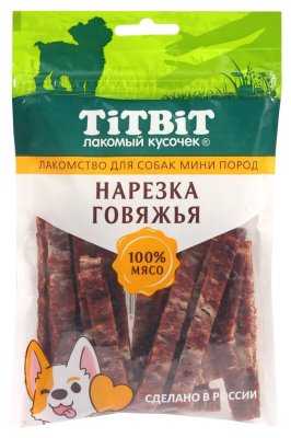 TiTBiT - Лакомство для собак мини пород, Нарезка Говяжья, 70 гр TiTBiT - Лакомство для собак мини пород, Нарезка Говяжья, 70 гр