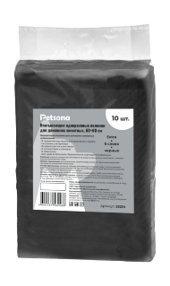 Petsona - Гелевые пеленки для животных Extra, черные, 60х60