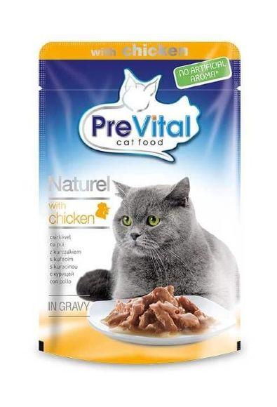 ​PreVital Naturel Chicken - Паучи для кошек с курицей в желе 85гр*28шт