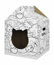 Tappi - Когтеточка "Бакэнэко" картонный домик для животных 34х34х50см