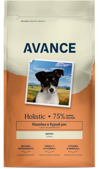 Avance Puppy - Полнорационный сухой корм для щенков, с Индейкой и Бурым Рисом
