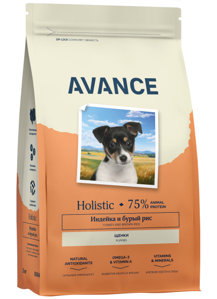 Avance Puppy - Полнорационный сухой корм для щенков, с Индейкой и Бурым Рисом