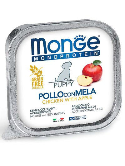 Monge Monoprotein (Монопротеин) - Консервы для щенков паштет из курицы с яблоком 150гр