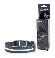 Richi - Ошейник светящийся для собак, черный