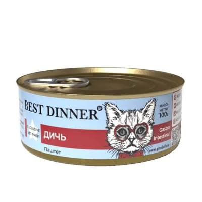 Best Dinner Gastrointestinal - Консервы для кошек, с Дичью, 100 гр
