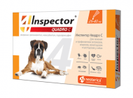 Inspector Quadro - Капли на холку для собак 25-40 кг, от клещей, насекомых, глистов, 0.4 мл