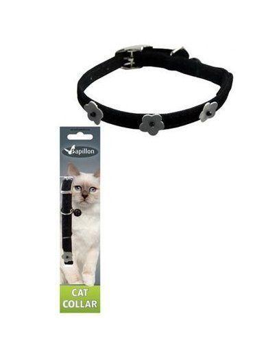 Papillon - Светоотражающий ошейник для кошек 10мм-28см, черный (Reflective velvet cat collar 10 mm x 28 cm, colour black) 270101
