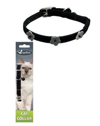 Papillon - Светоотражающий ошейник для кошек 10мм-28см, черный (Reflective velvet cat collar 10 mm x 28 cm, colour black) 270101
