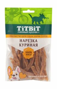 TiTBiT - Лакомство для собак мини пород, Нарезка Куриная, 70 гр