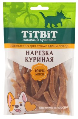 TiTBiT - Лакомство для собак мини пород, Нарезка Куриная, 70 гр TiTBiT - Лакомство для собак мини пород, Нарезка Куриная, 70 гр