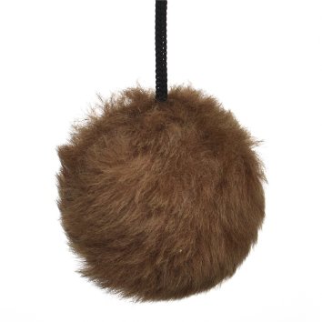PetSHOP - Когтеточка-столбик, восьмиугольная с помпоном коричневая, 48x36x34 см джут,мех