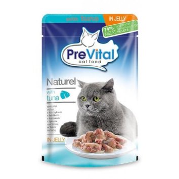 PreVital - Паучи для кошек с тунцом в желе 85гр*28 шт
