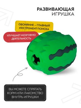 Mr. Kranch - Игрушка для собак, Арбуз 15 см, Зеленый, с ароматом курицы
