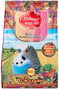 Родные Корма - Корм для волнистых попугаев с ягодами 500г