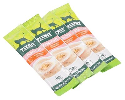 TiTBiT - Крем-суп для кошек с кусочками индейки, 4шт - 10гр