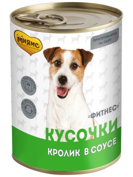 Мнямс - Кусочки в соусе с кроликом для собак всех пород «ФИТНЕС» 400 г