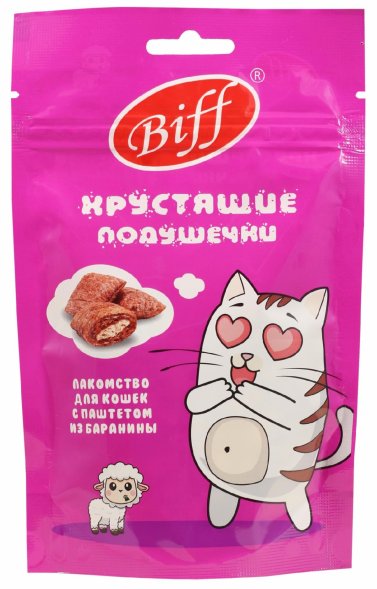 TiTBiT - Biff Лакомства хрустящие подушечки для кошек, с паштетом из баранины