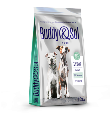 Buddy&Sol - Сухой корм для взрослых собак средних и крупных пород, с индейкой и ягненком Buddy&Sol - Сухой корм для взрослых собак средних и крупных пород, с индейкой и ягненком