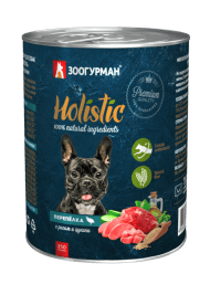 Зоогурман Holistic - Консервы для собак, перепелка с рисом и цукини