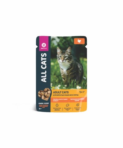 All Cats - Паучи для кошек, с тефтельками из индейки в соусе, 85гр