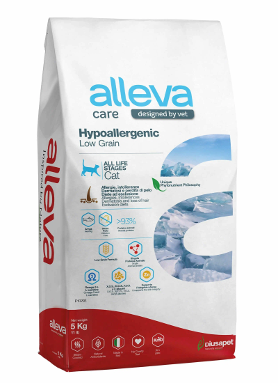 Alleva Care Hypoallergenic Low Grain - Сухой низкозерновой корм для взрослых кошек при аллергии
