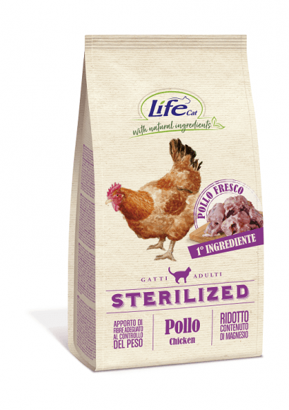 Lifecat Adult Sterilized Chicken - Сухой корм для стерилизованных кошек со свежей курицей
