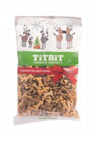 TiTBiT - Новогодняя коллекция Бисквиты Мясные косточки мини для собак 120гр