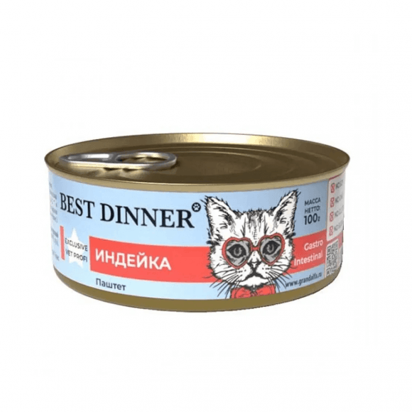 35765.580 Best Dinner Gastrointestinal - Konservi dlya koshek, s Indeikoi, 100 gr kypit v zoomagazine «PetXP» Best Dinner Gastrointestinal - Консервы для кошек, с Индейкой, 100 гр