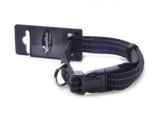 Papillon - Светоотражающий ошейник, нейлон 15мм-26-40см, черный (Reflective nylon adjustable collar, 15 mm x 26 - 40 cm, colour black) 170237