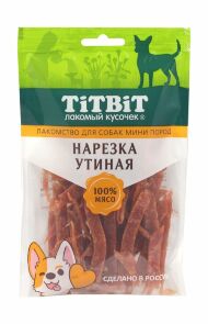TiTBiT - Лакомство для собак мини пород, Нарезка Утиная, 70 гр