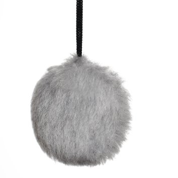 PetSHOP - Когтеточка-столбик, восьмиугольная с помпоном, серая, 48x36x34 см джут, мех
