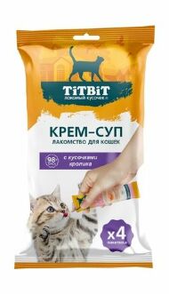 TiTBiT - Крем-суп для кошек с кусочками кролика, 4шт - 10гр
