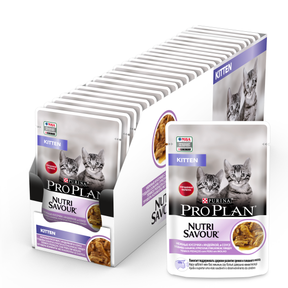 Pro Plan NutriSavour - Кусочки в соусе для котят с индейкой 85 гр ( Junior)