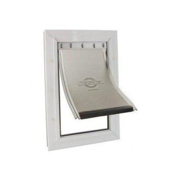 PetSafe - Aluminum дверца алюминиевая для крупных кошек и средних собак до 18 кг белая 400*277 мм