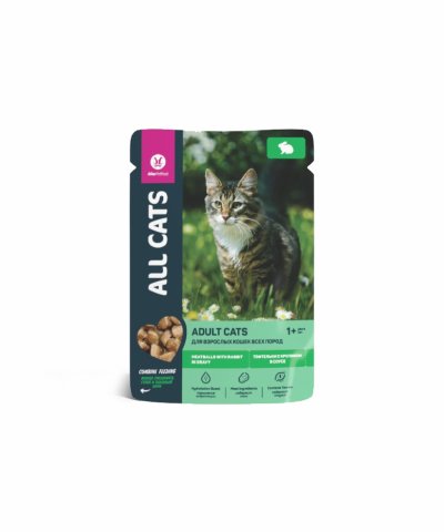 All Cats - Паучи для кошек, с тефтельками из кролика в соусе, 85гр