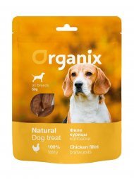 Organix лакомства - Лакомство для собак "Колбаски из филе курицы" 100% мясо 50гр