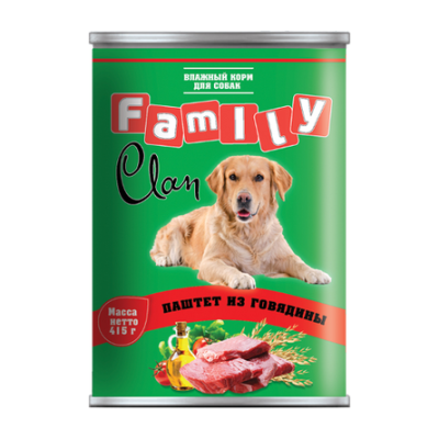 Clan Family - Консервы для собак паштет из говядины №43 415г