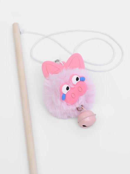 PetSHOP - Игрушка для кошек, дразнилка зверек из меха, 40 см, пудровый
