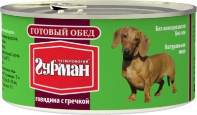 Четвероногий Гурман - Готовый обед для собак говядина с гречкой 325 гр Четвероногий Гурман - Готовый обед для собак говядина с гречкой 325 гр