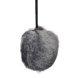 PetSHOP - Когтеточка-столбик, восьмиугольная с помпоном, темно-серая, 48x36x34 см джут, мех